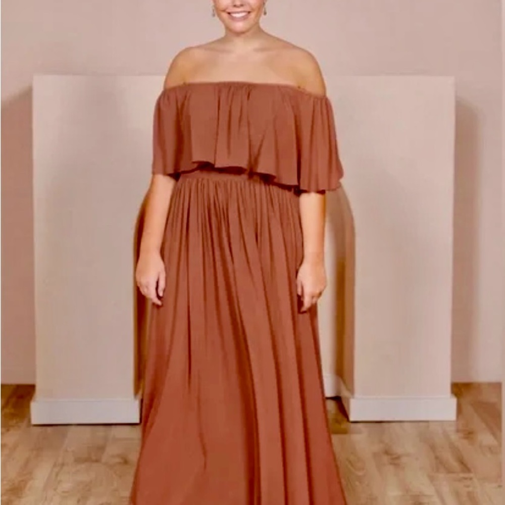 NWOT Revelry Chiffon Abigail Cinnamon Rose, size 20!